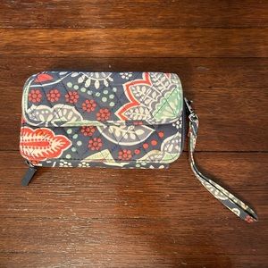 Gray and orange gently used Vera Bradley wristlet